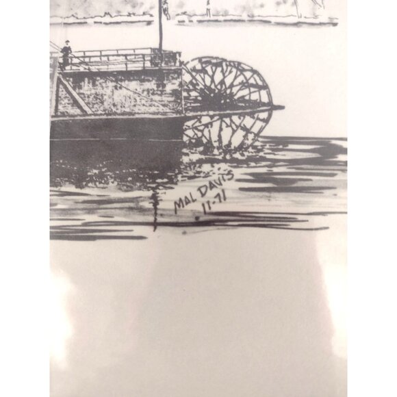 Set Of 5 Vintage Nautical Prints By Mal Davis Featuring Historic Ships & Boats - Picture 10 of 14